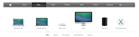 apple laptop selection page